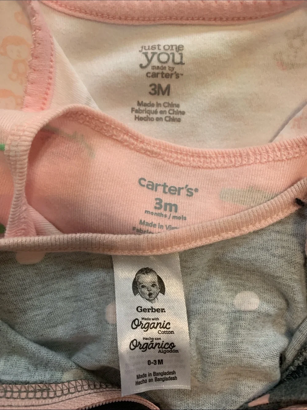 Carter's Baby Girls Mixed Pink, Gray, Red, White One-Piece Lot
